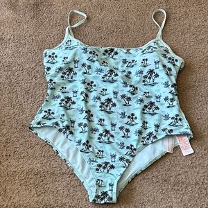 Stitch Tropical Print One-Piece Swimsuit size XL Womens